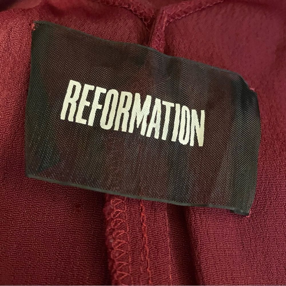 Reformation Burgandy Double V Maxi Slip Dress Size Large - Picture 11 of 11